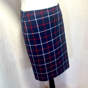 NWOT Tommy Hilfiger Tartan Plaid Pencil Skirt Navy, Red and White Women's Sz 4